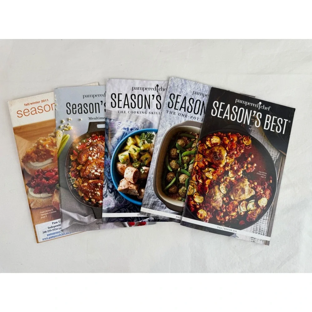 Pampered Chef Seasons Best Recipe Booklets Lot of 5 Cookbooks Mixed‎ Set